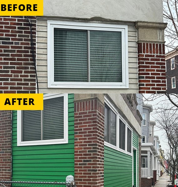 siding replacement before and after images